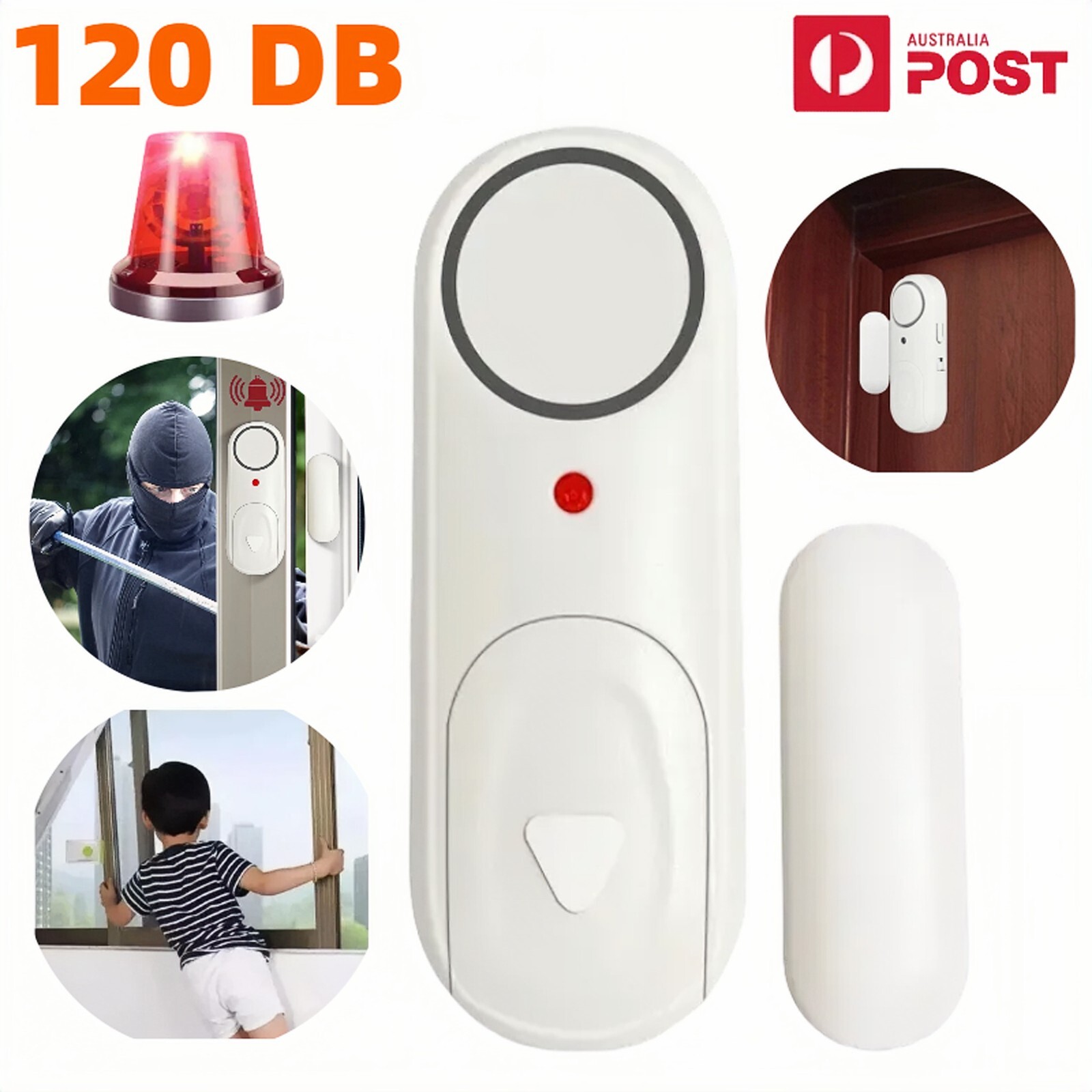 Wireless Door Window Alarm Sensor 120DB Alert Siren Home Security Vibration AU