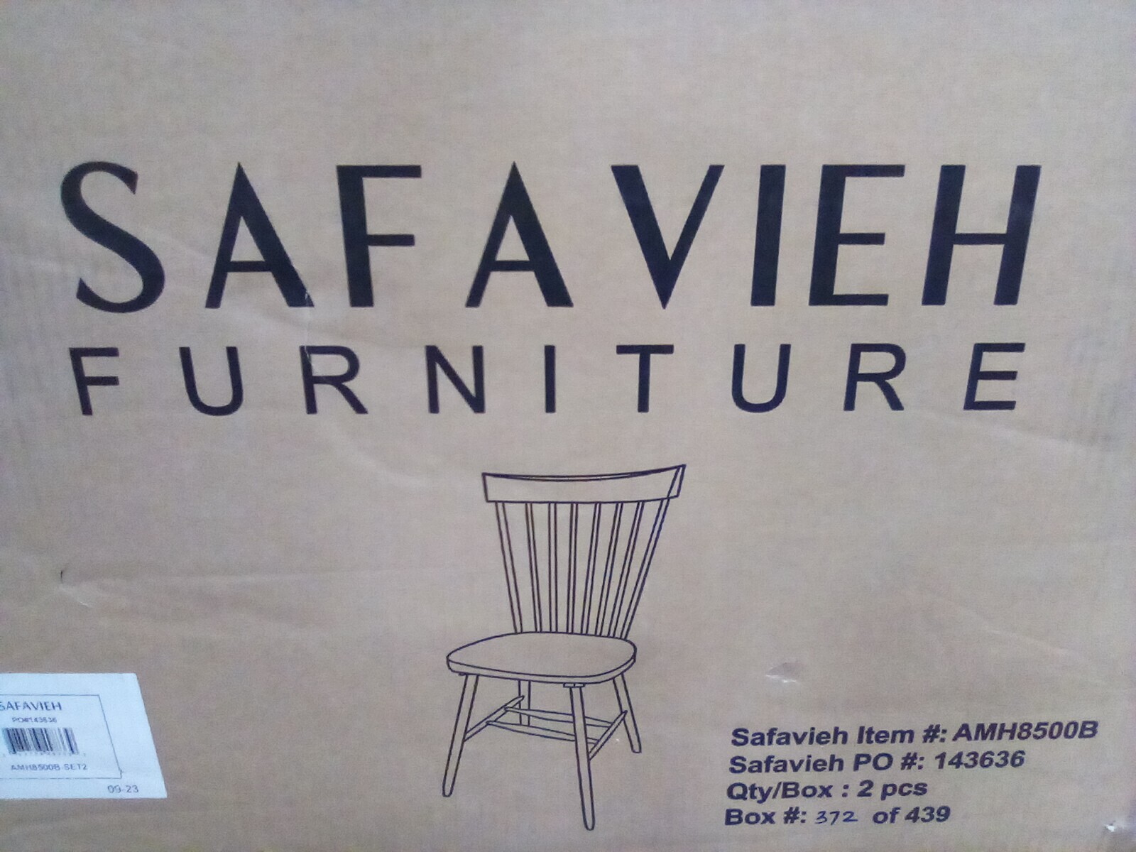 Safavieh PARKER SPINDEL SIDE CHAIR, Reduced Price 2172730010 AMH8500B