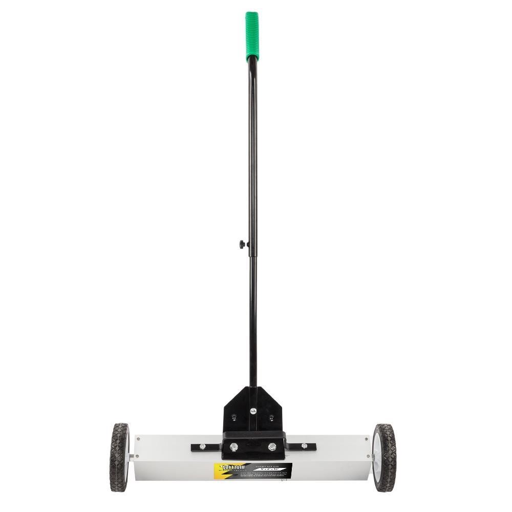 24-Inch Rolling Magnetic Pick-Up Sweeper with Adjustable Long Handle and Wheels