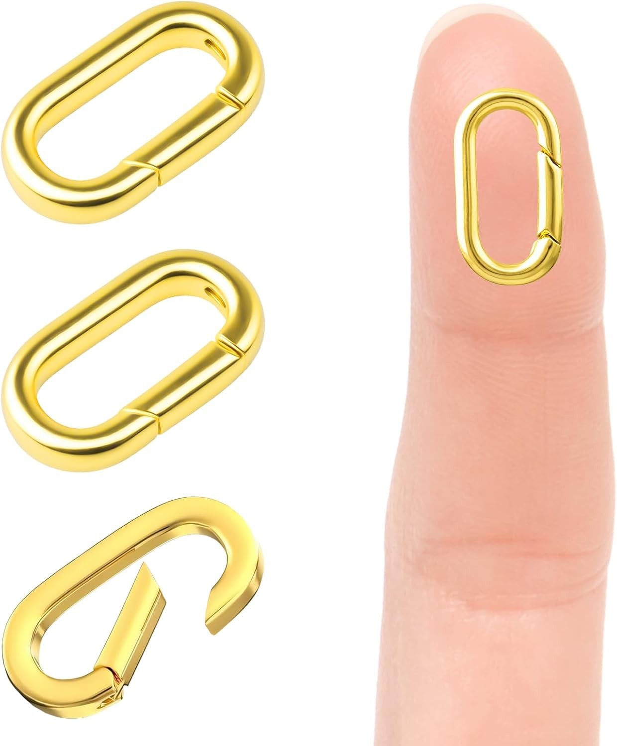 3PCS Gold Filled Oval Connectors for Necklaces, Jewelry Clasps and Enhancers