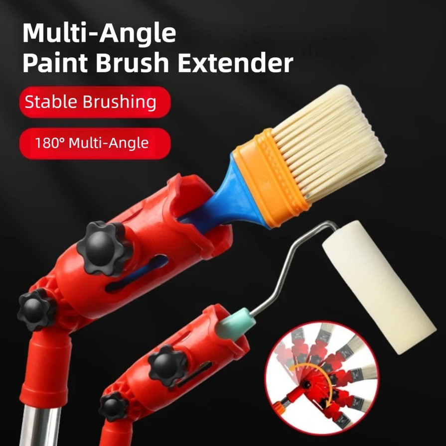 1pc Red Multi-Angle Paint Brush Extender Rotating Pole Adapter Tool - NEW