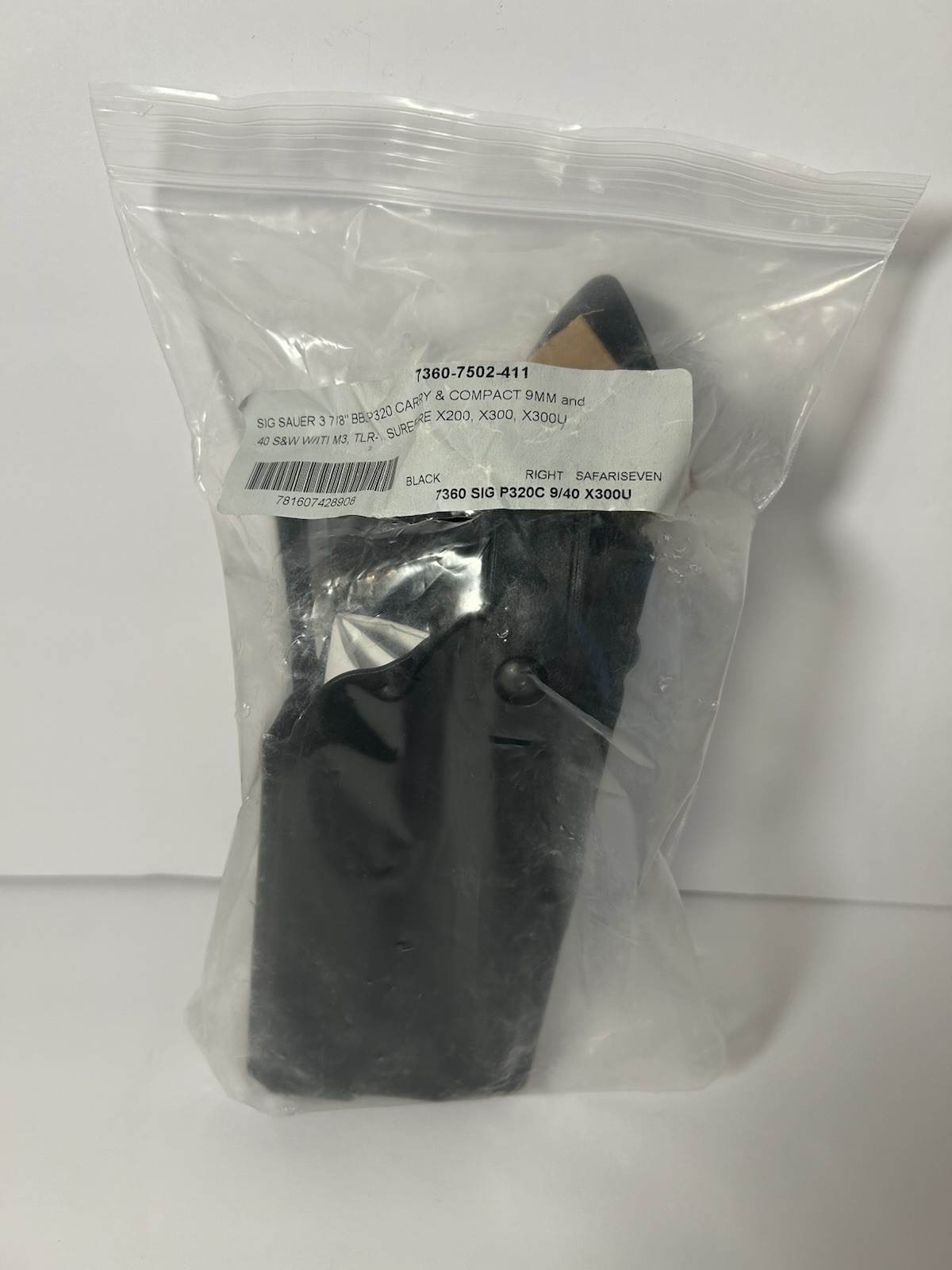 Safariland 7360 ALS/SLS Level 3 Duty Holster Sig P320 Compact Light Black RH