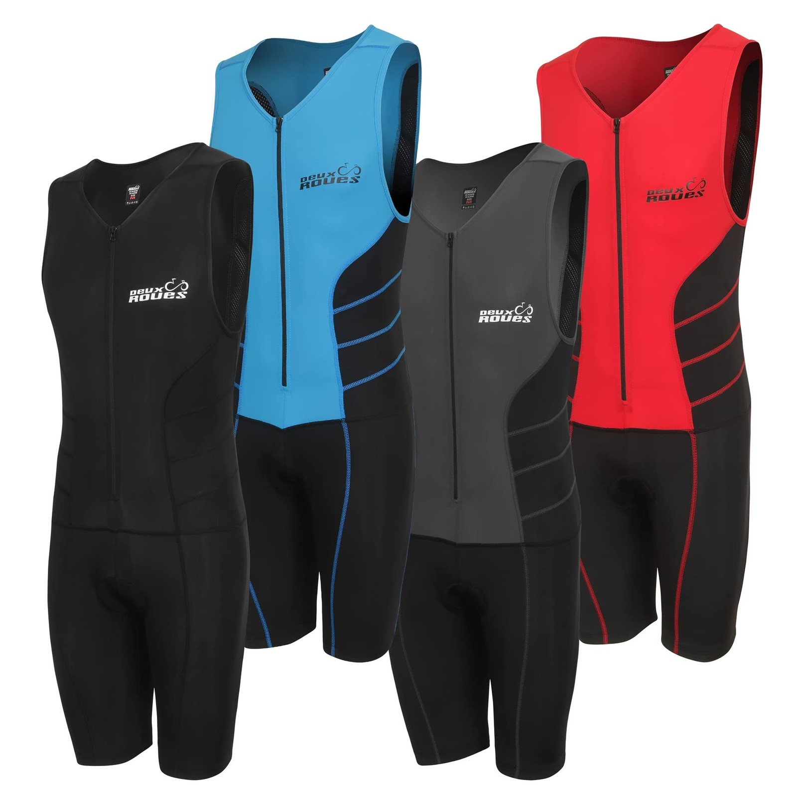 Triathlon Suit Men Racing Tri Cycling Skin Suit Sleeveless - Bonus Race Bib B...