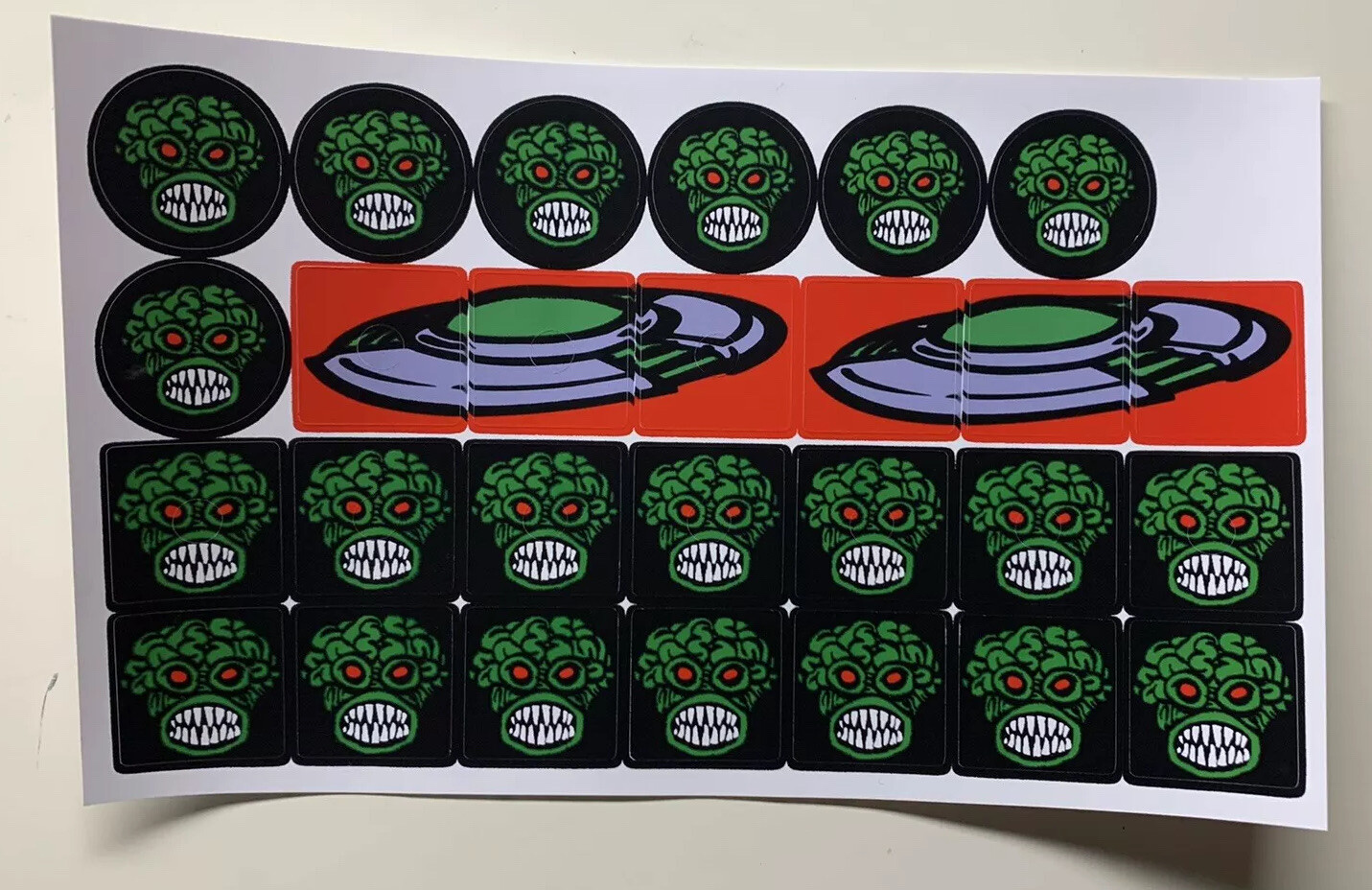 Attack From Mars Pinball Vinyl Die Cut Playfield Target Stickers/Decals Full Set