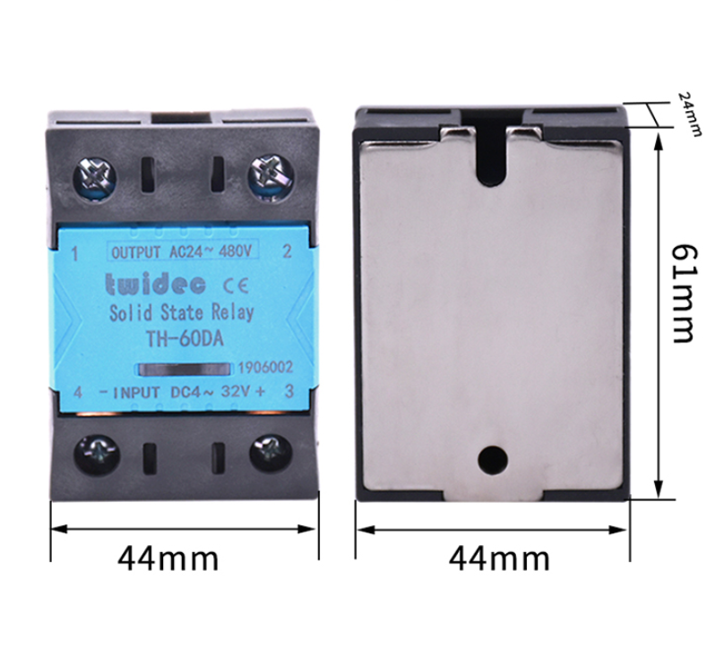 TWIDEC Single Phase Solid State Relay TH-60DA 60A DC-AC DC4~32V/AC24~480V