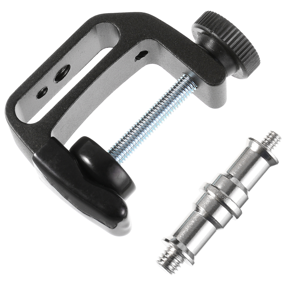 C Clamp Mount Holder Stand 1/4" 3/8" Threaded Screw for Led Flash Studio Light
