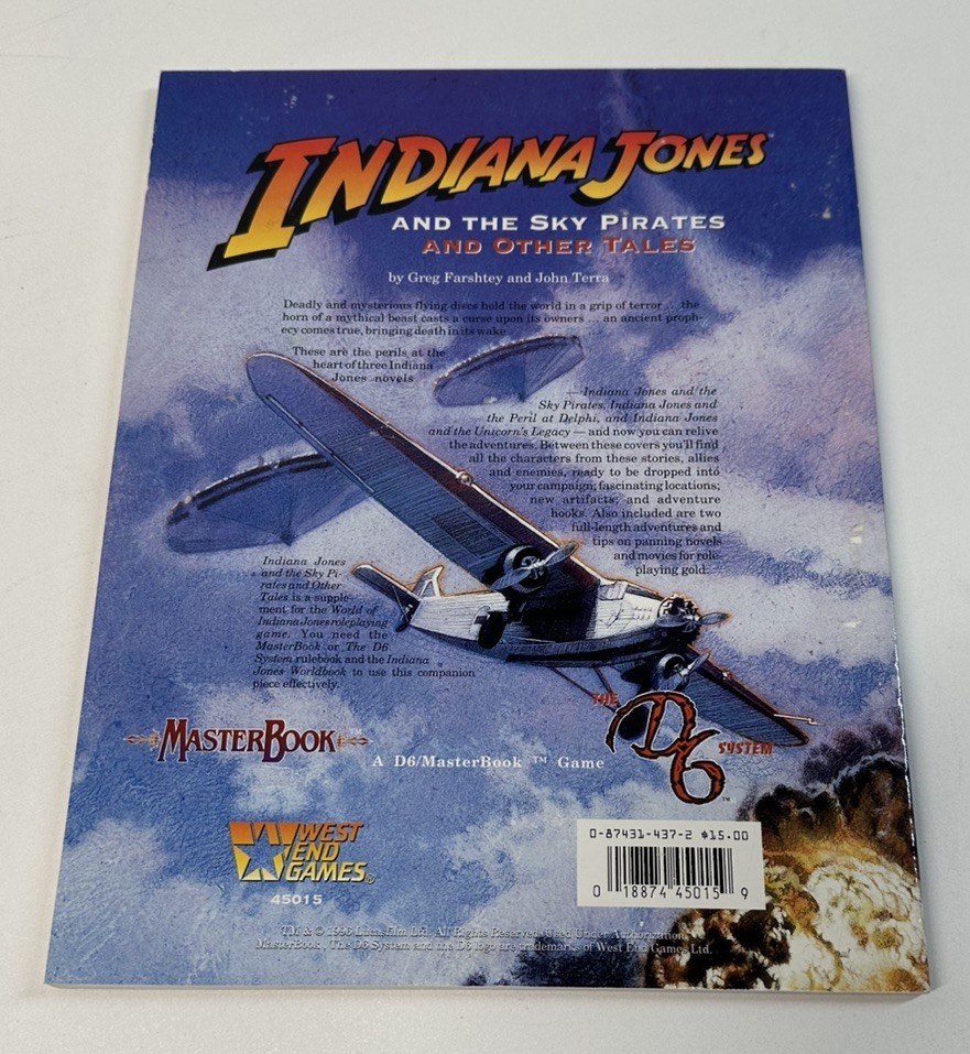 Indiana Jones and the Sky Pirates WEG 45015 - D6 RPG West End Games 1996