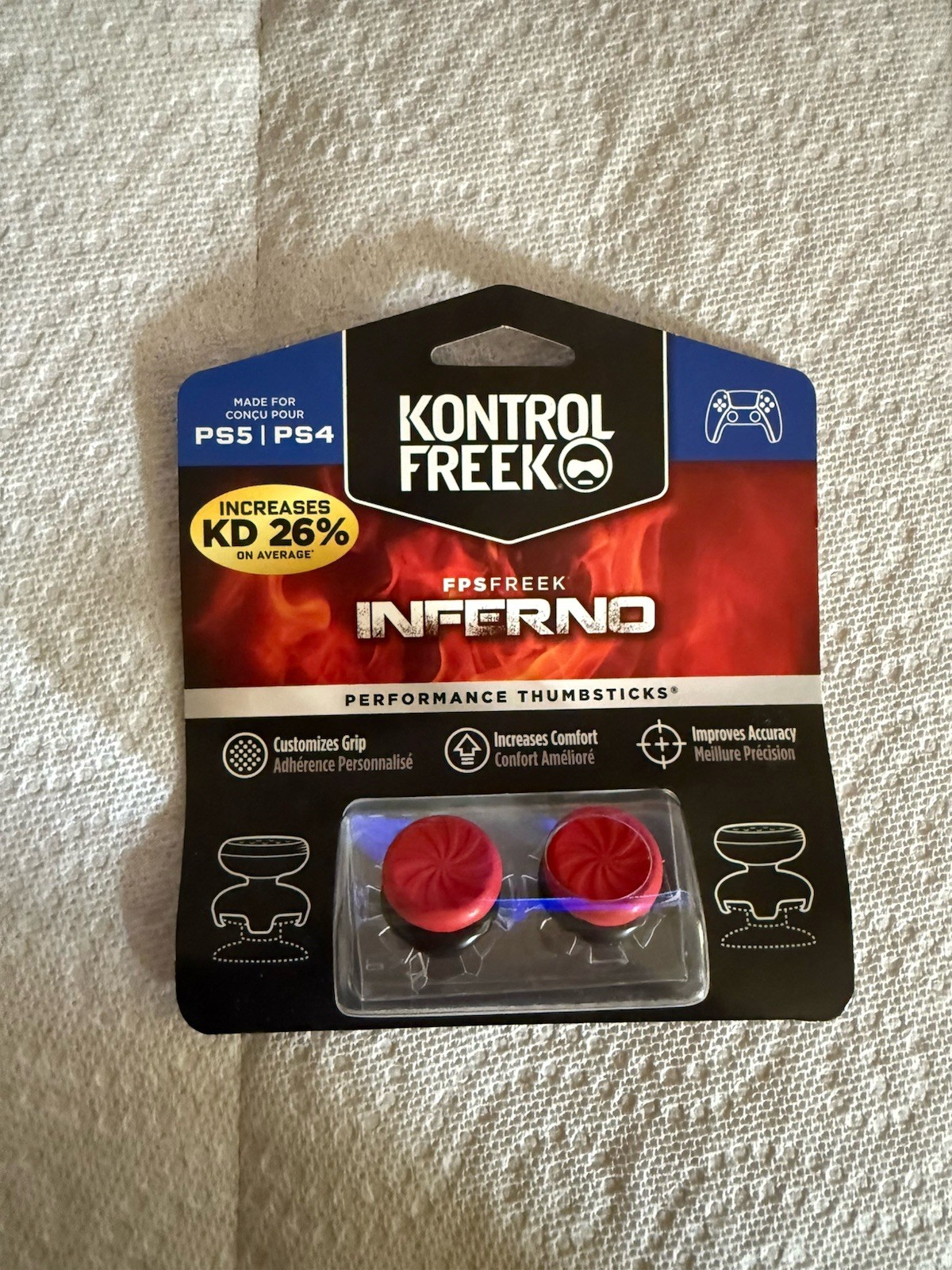 KontrolFreek Red Inferno  Thumbsticks for PS5 PS4 Analog Sticks Caps New