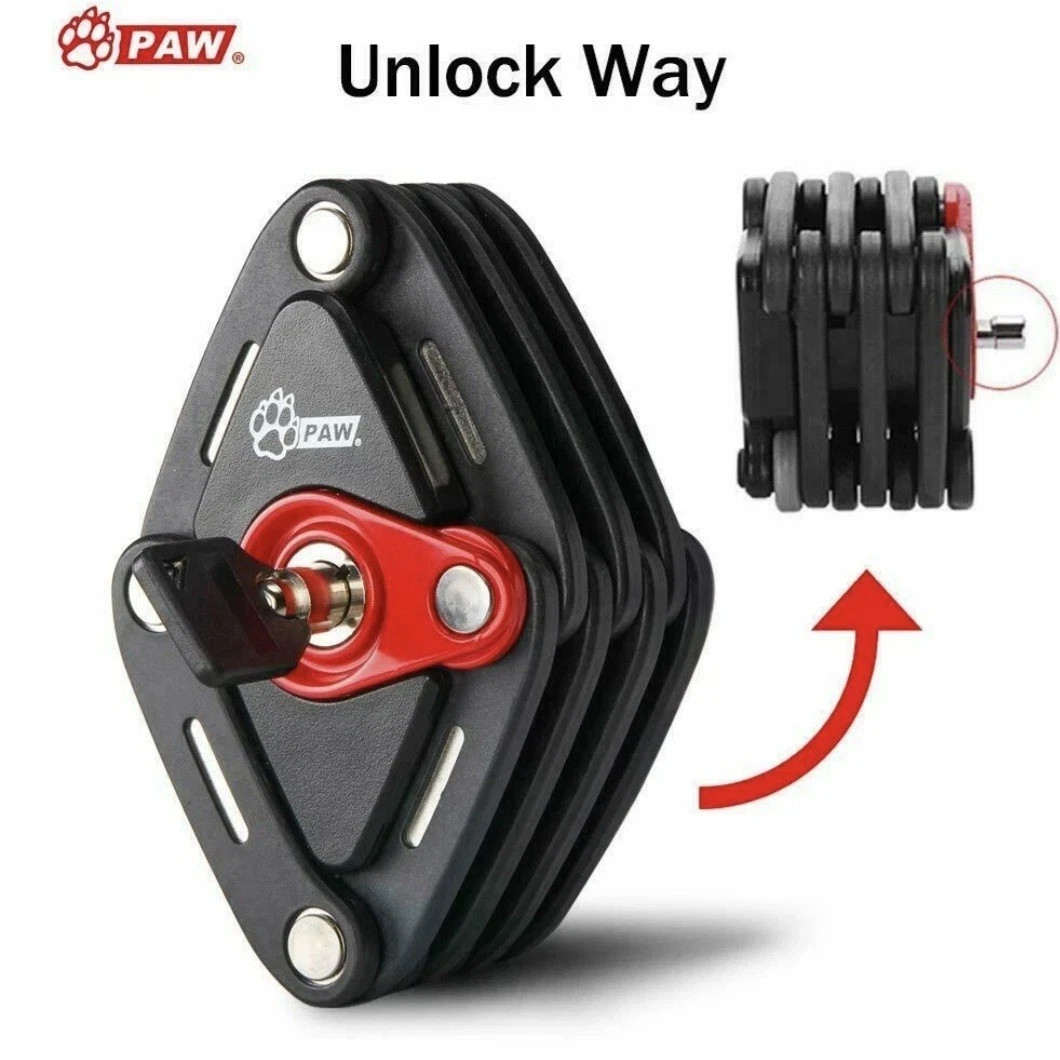 Heavy Duty Paw Lock for Electric Bike Folding Lock with Rubber Mounting Bracket