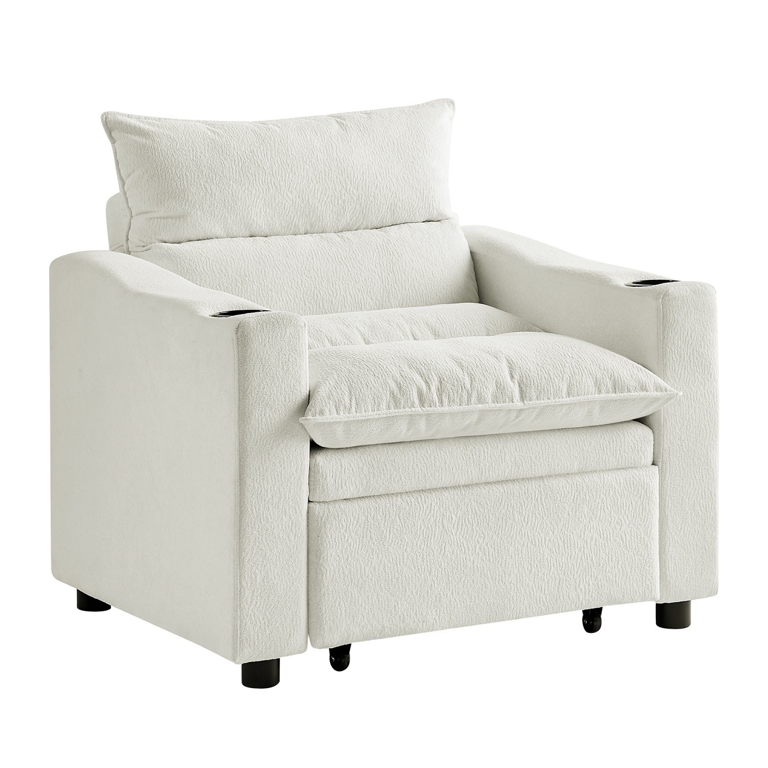3 in 1 Convertible Sofa Bed Modern Velvet Folding Adjustable Sleeper Sofa Chairs