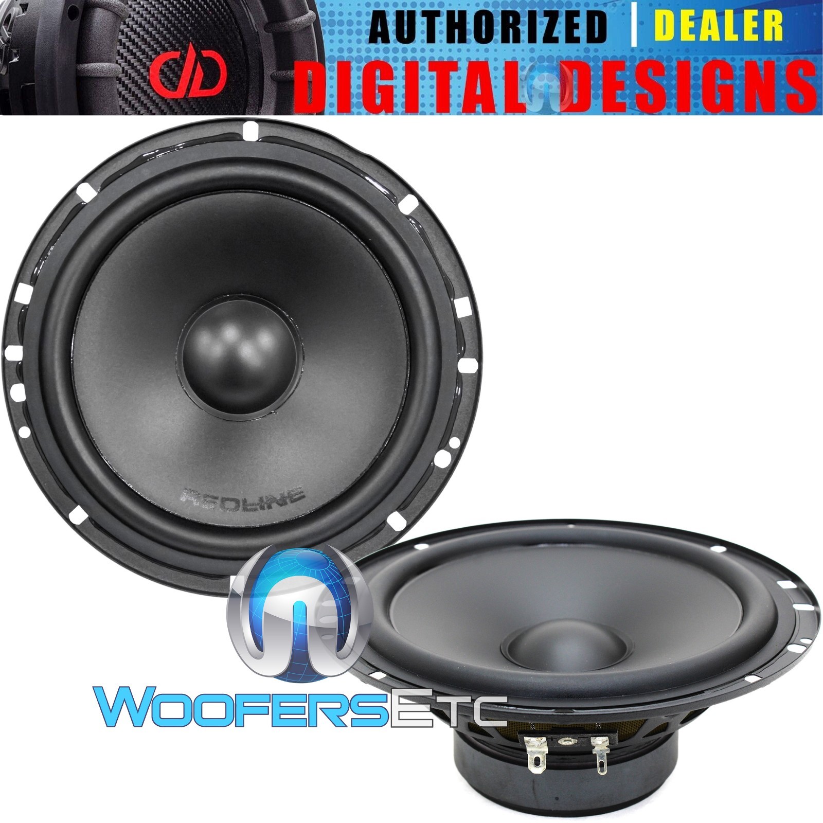 DD AUDIO RL-M 6.5" POLYPROPYLENE MIDRANGE 4-OHM 6 1/2" SPEAKERS CAR AUDIO NEW