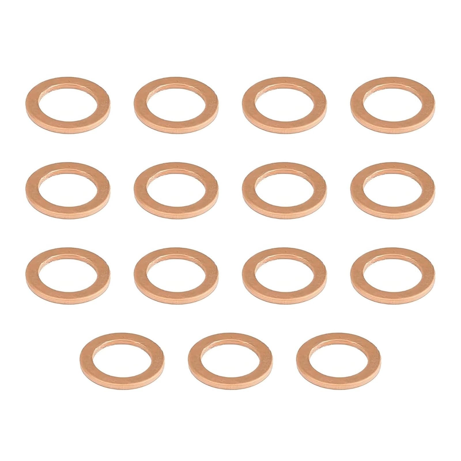 Ferianl 15PCS Oil Drain Plug Gasket, 14mm Copper Washer gold