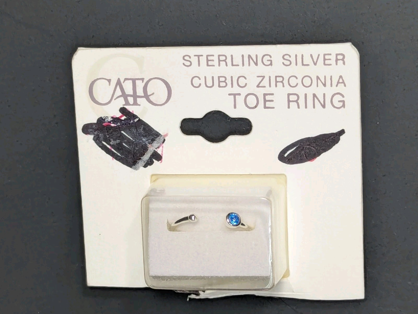 Cato Sterling Silver Blue Cubic Zirconia Toe Ring