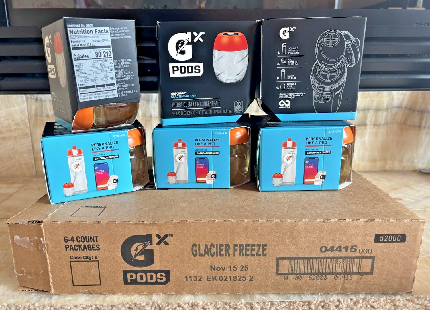 Gatorade GX Pods Glacier Freeze 24 Pods (6 Boxes) Exp 11/2025 Hydration