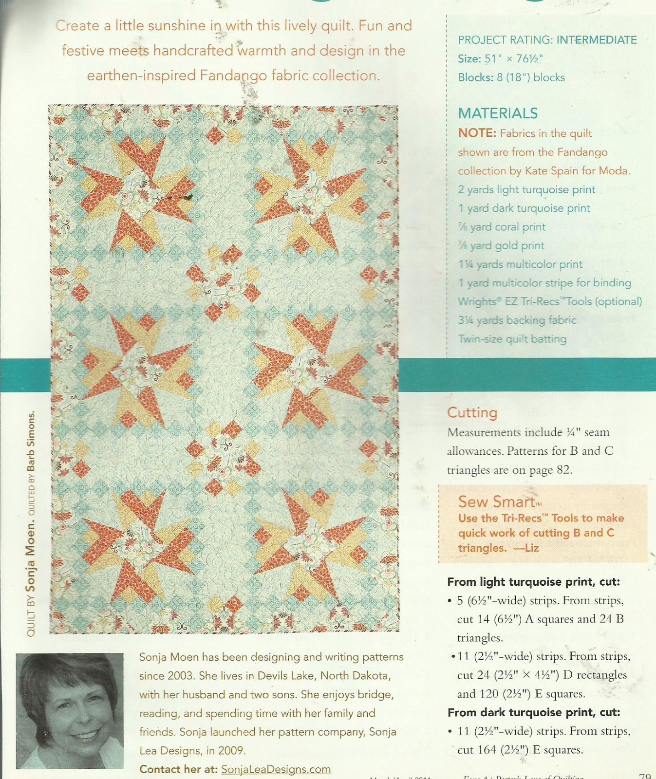 D0130 FANDANGO TANGO QUILT PATTERN/INSTRUCTIONS