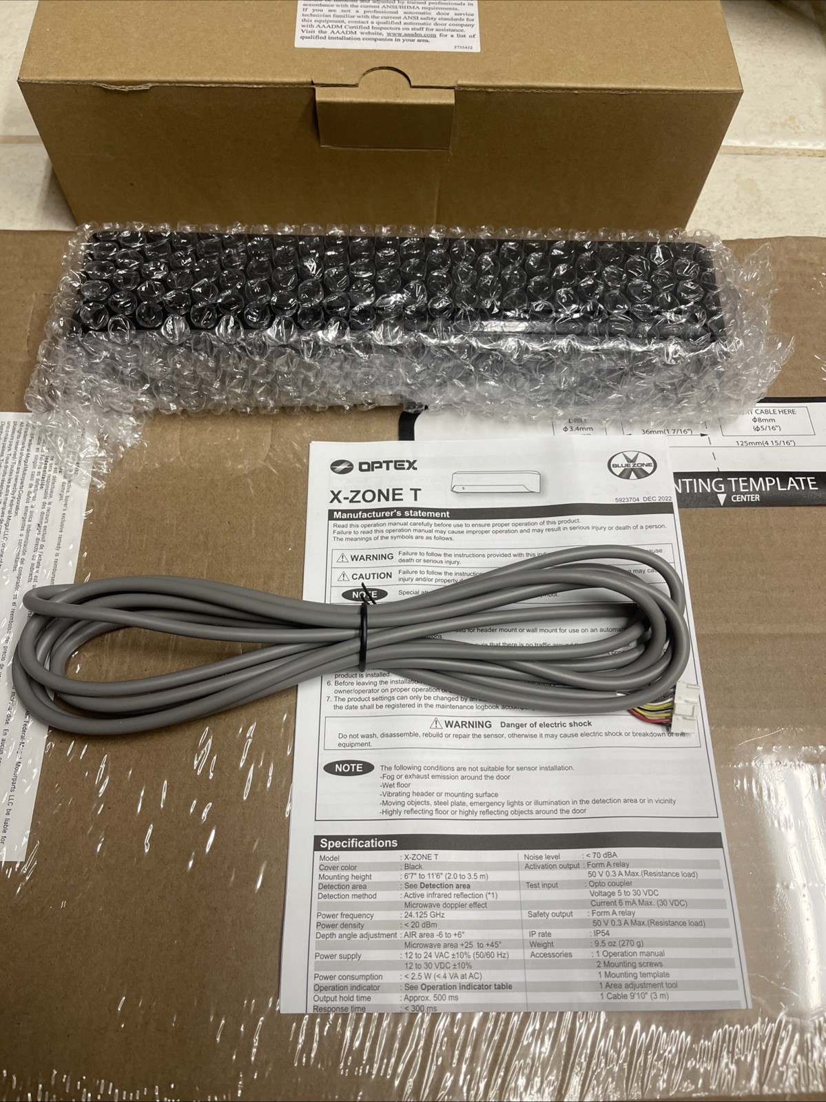 Optex x Zone T Sensor For Commercial Doors Brand New In The Box
