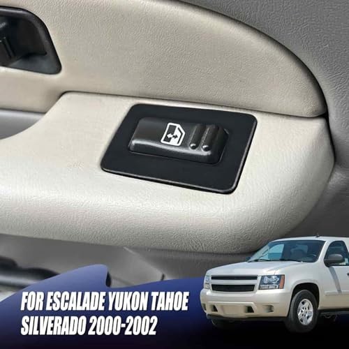 2PCS Rear Power Window Switch for Silverado for Escalade 2000-2002（2PCS Black)