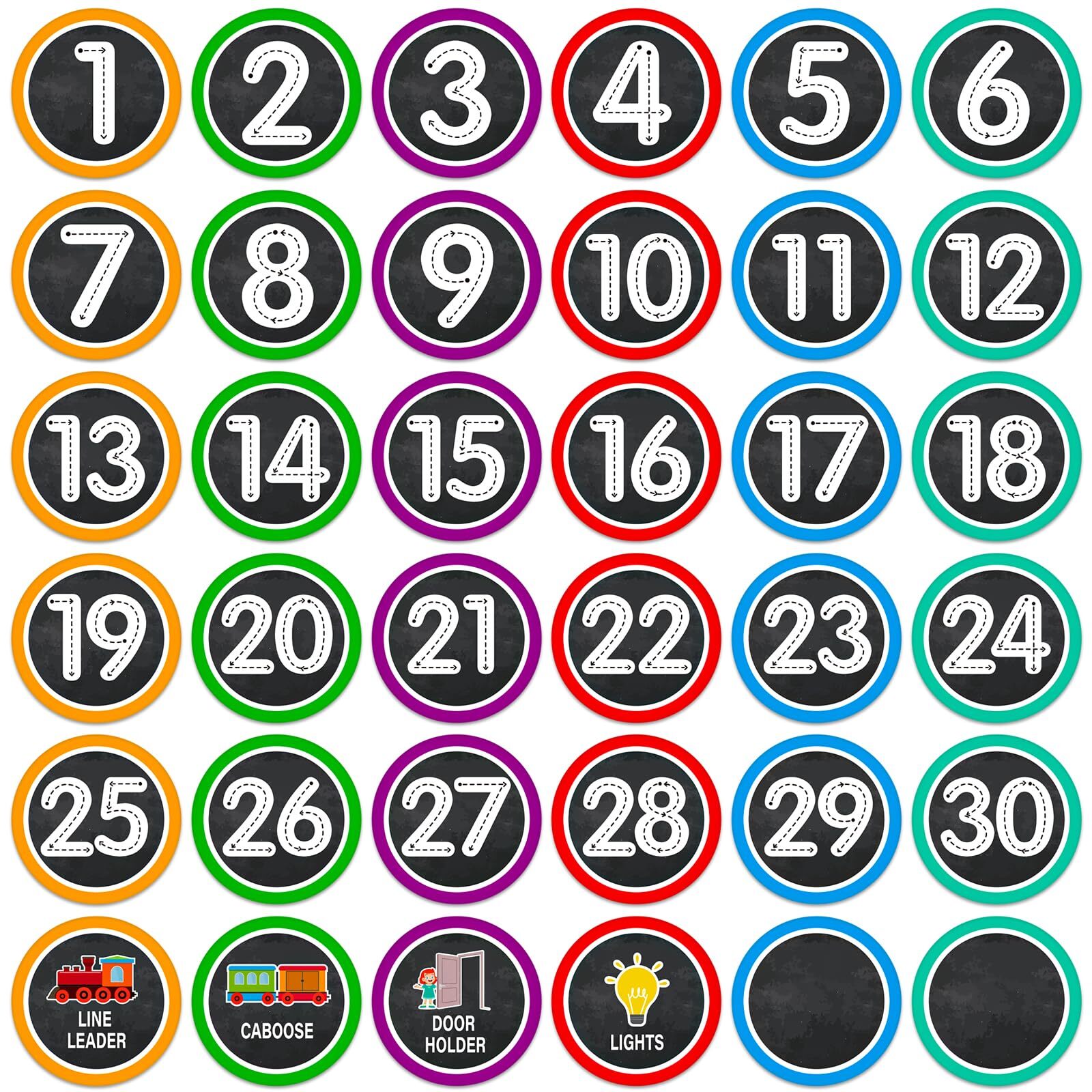 36 Pcs 4 Inch Number Spot Markers Stickers Line-Up Dot Stickers for School