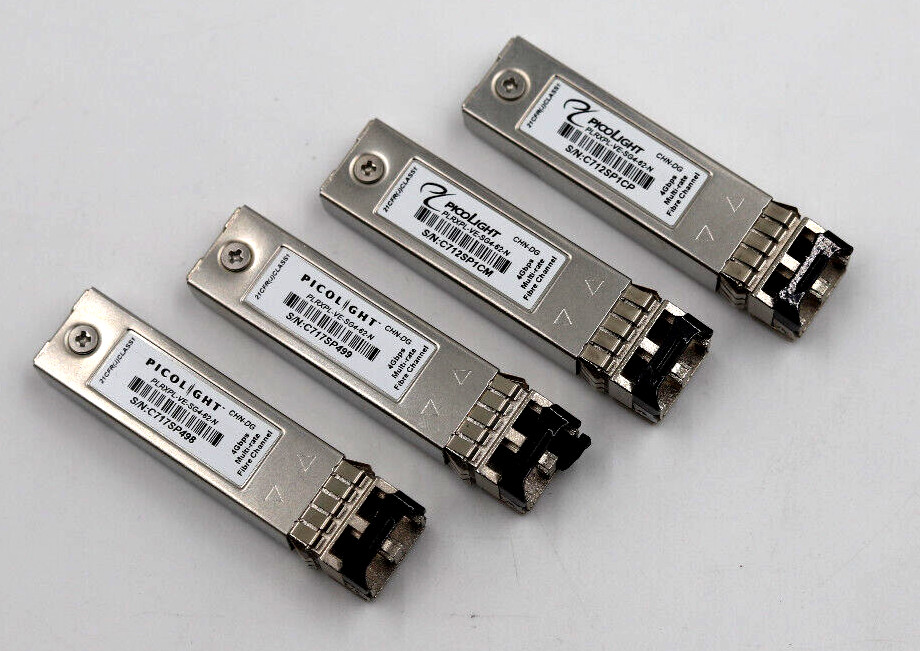 Lot of 4 Picolight 4GB 4Gbps 850NM SFP Mini-GBIC Tra P/N: PLRXPL-VE-SG4-62-N