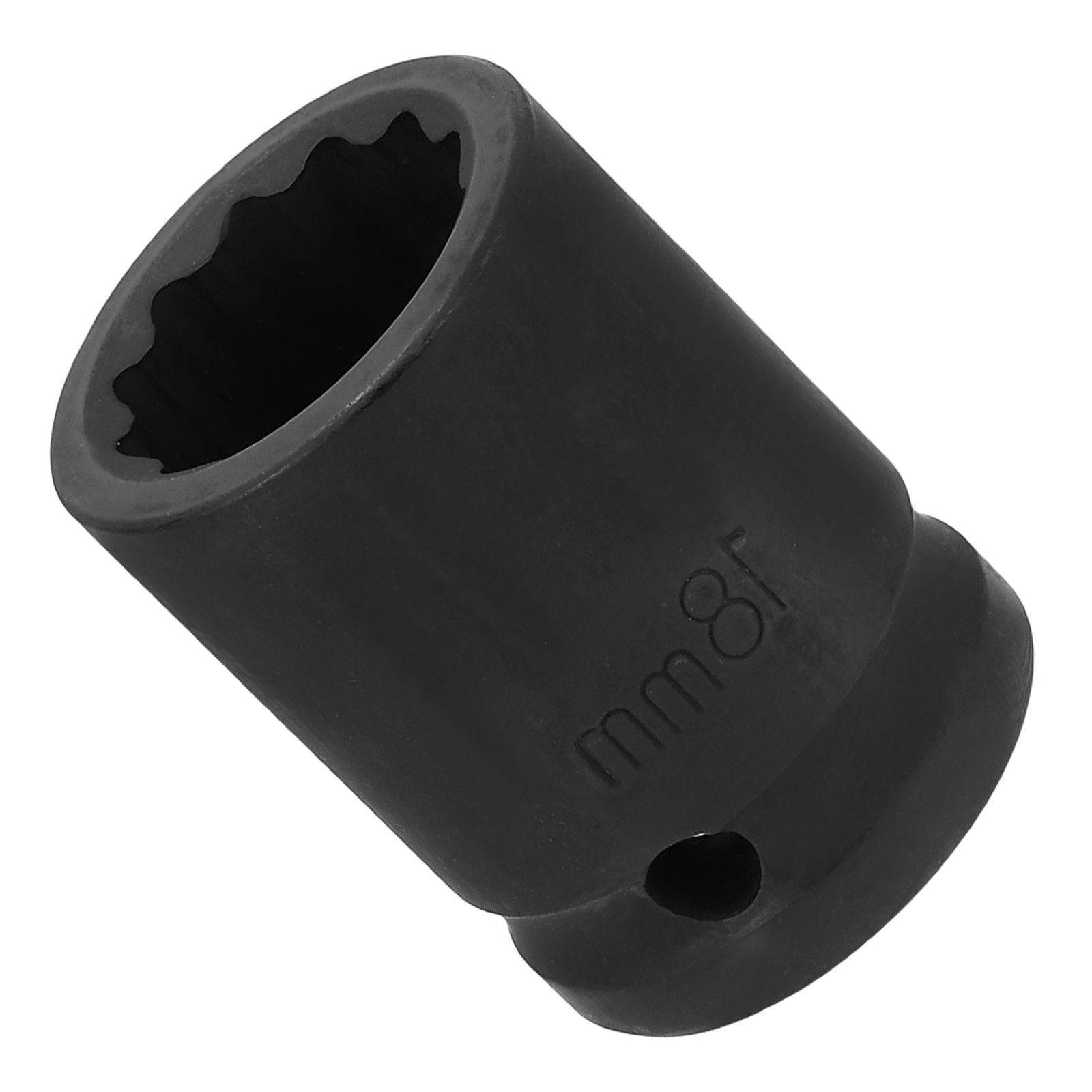 12-Point Impact Socket 1/2" Drive 18mm Metric Cr-V Shallow Driver Wrench