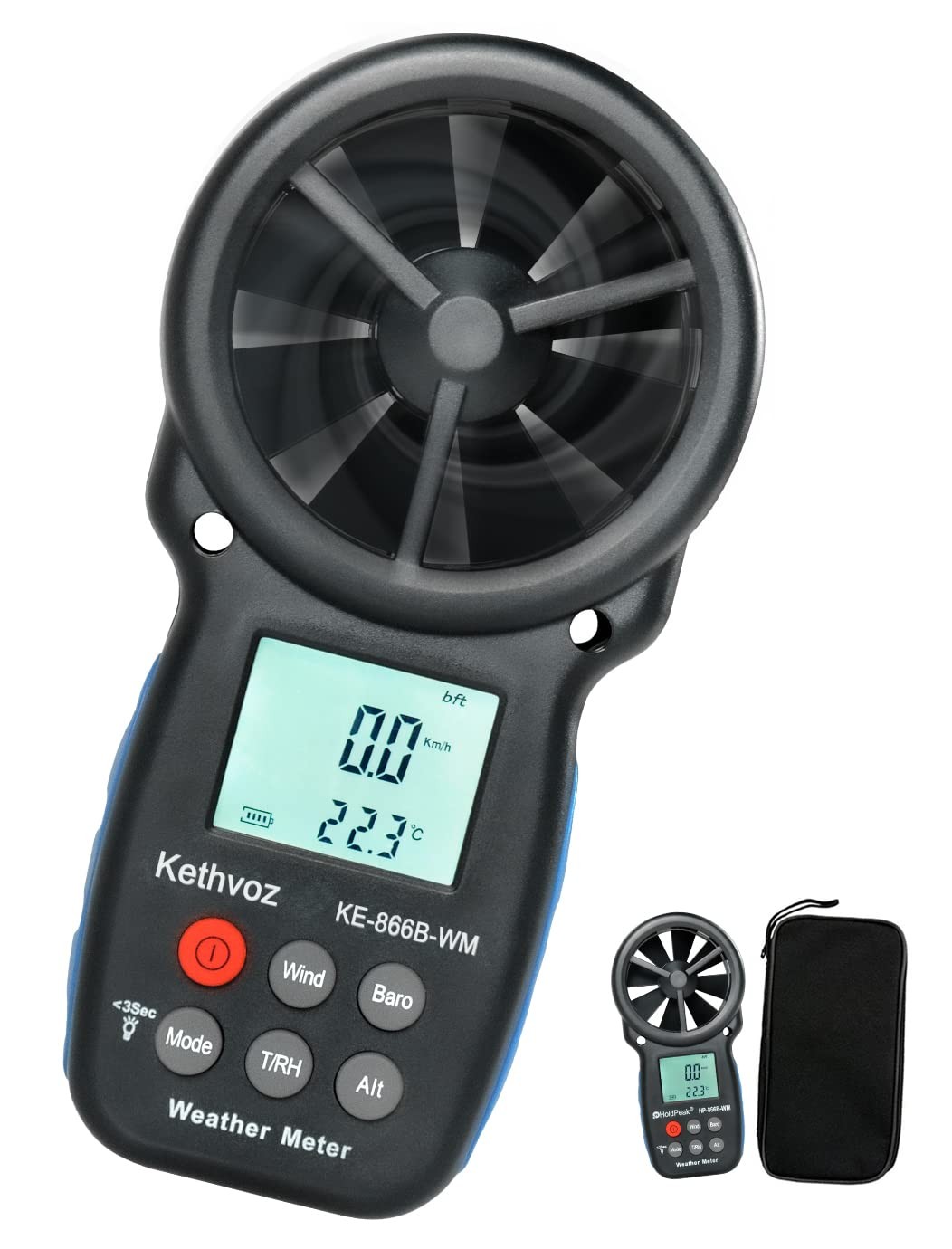 Digital Anemometer Handheld Wind Meter for Measuring Wind Speed, Wind...