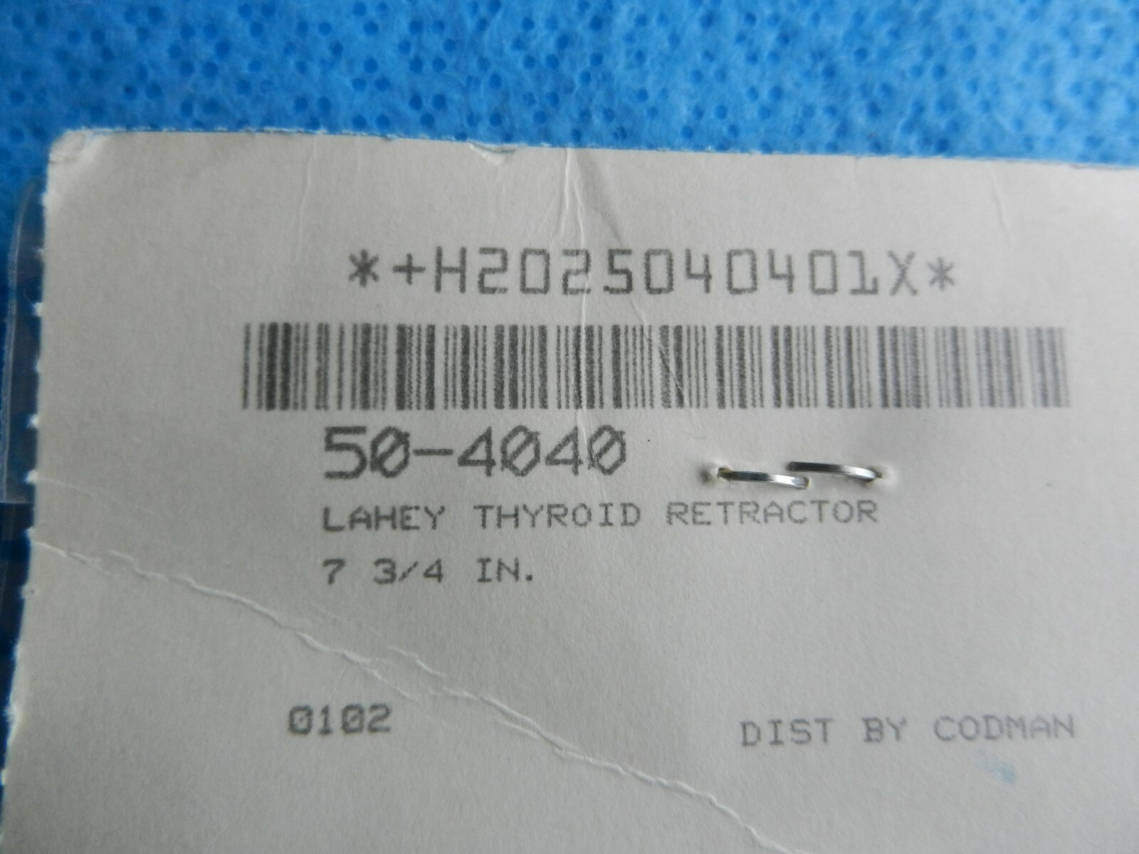 Codman Surgical Lahey Thyroid Retractor 50-4040 NEW!