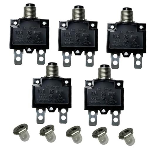 Thermal Circuit Breaker Manual Reset Push Button 125-250V AC 50V DC 10A