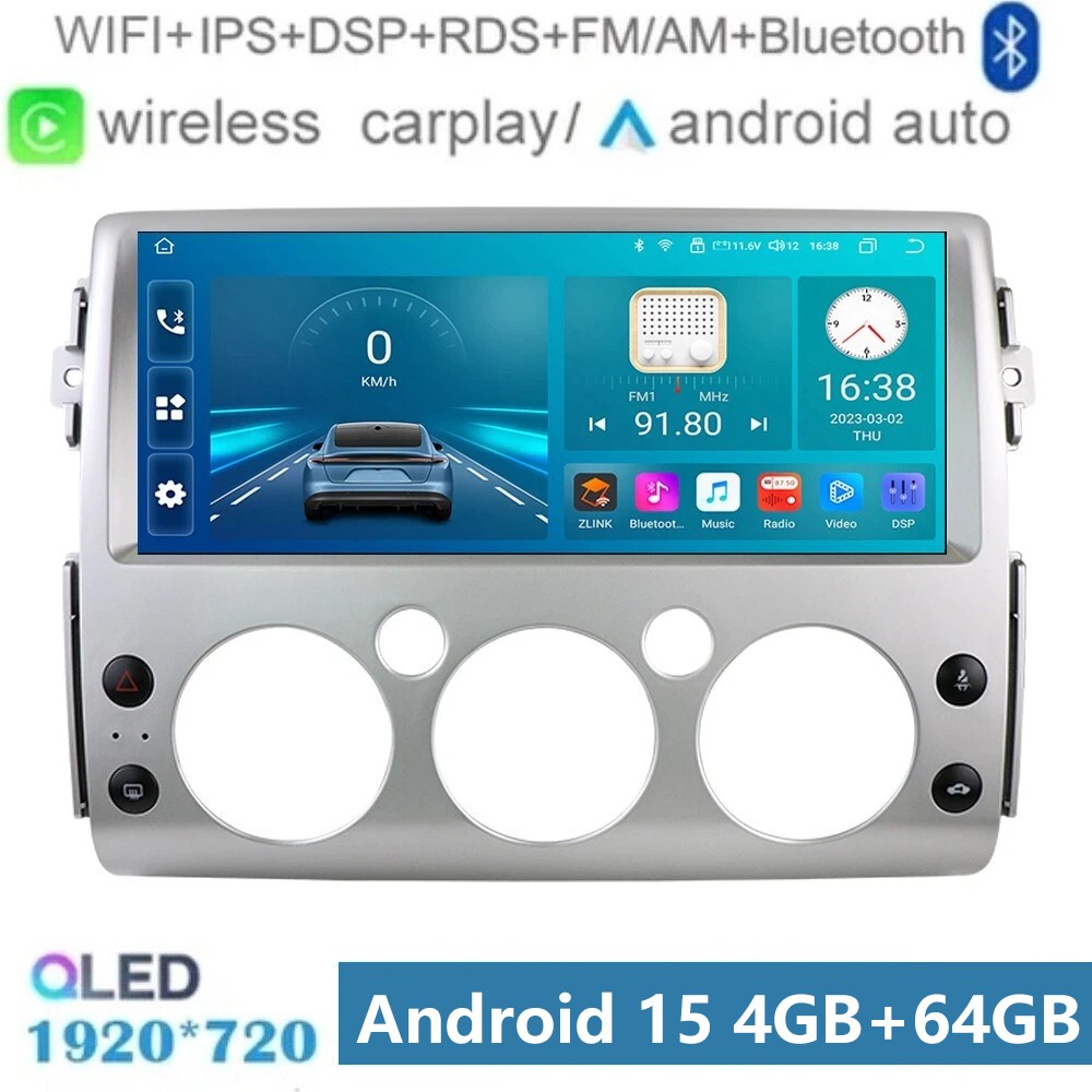 12.3" Android 15 Car Stereo Radio BT for Toyota FJ CRUISER Head Unit GPS Carplay