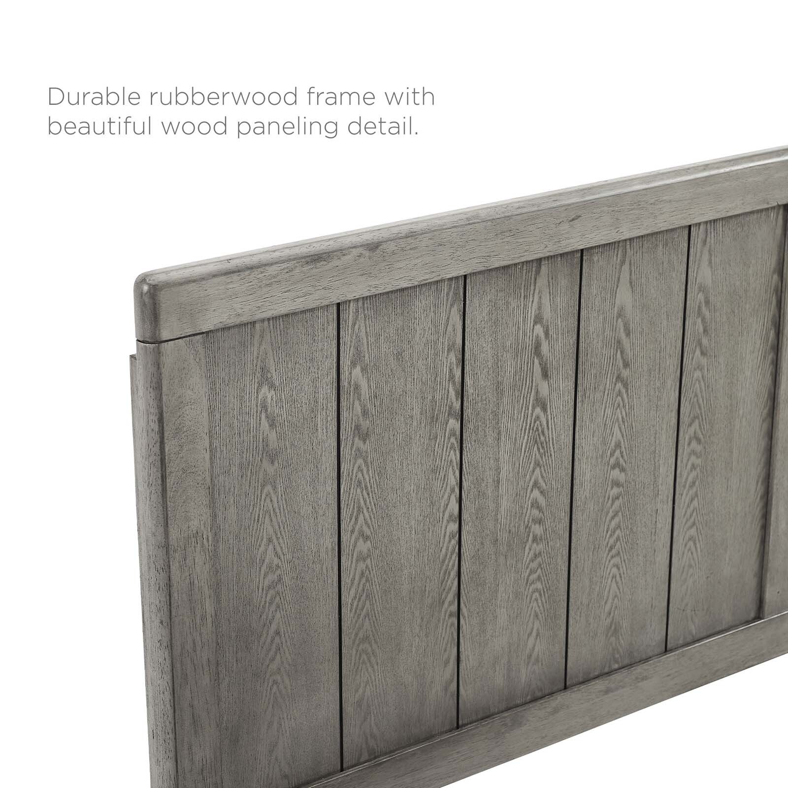 Modway Alana Wood Full Platform Bed in Gray With Angular Frame