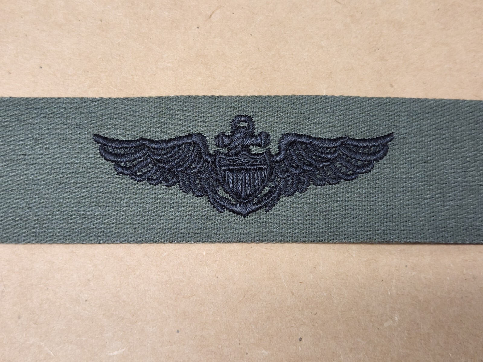 Navy Pilot Naval Aviator Badge Subdued Embroidered OD Green