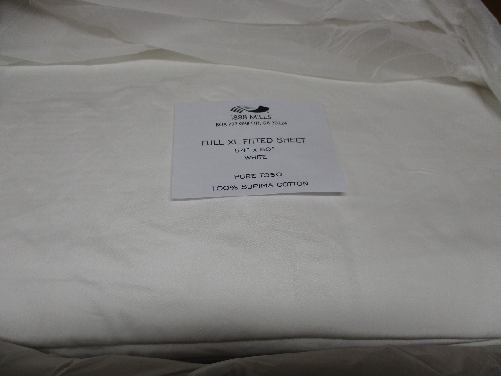 2 FULL xl WHITE FITTED SHEET 350 CT 100% SUPIMA COTTON 1888 MILLS  PACK 54x 80
