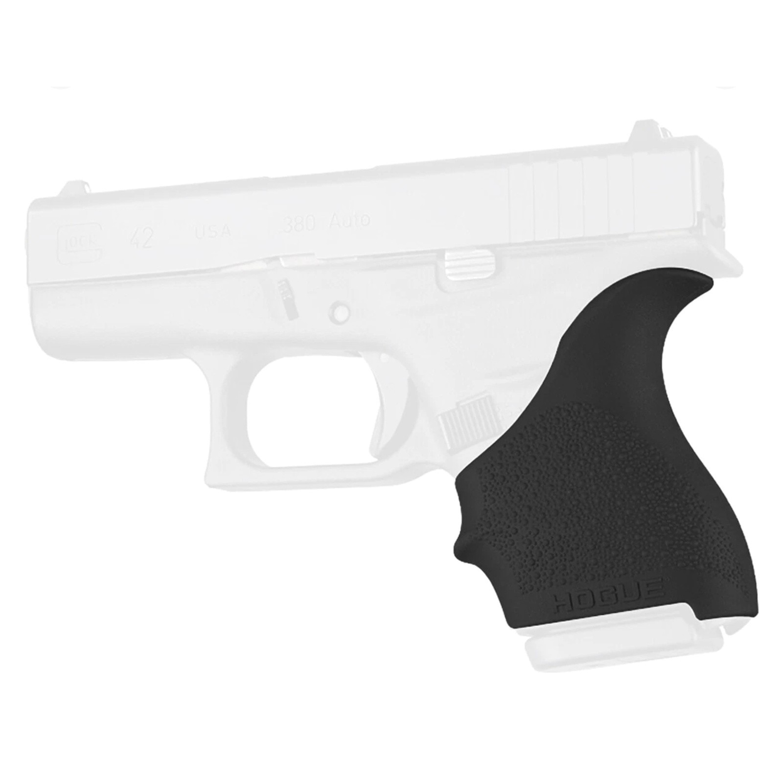 Hogue HandALL Beavertail Grip Sleeve 18200 Black Rubber Cobblestone Glock 42 43