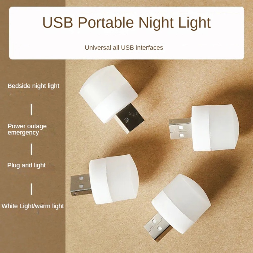 10Pcs USB Night Light USB Plug Computer Mobile LED Night Lamp, White Light P1L9