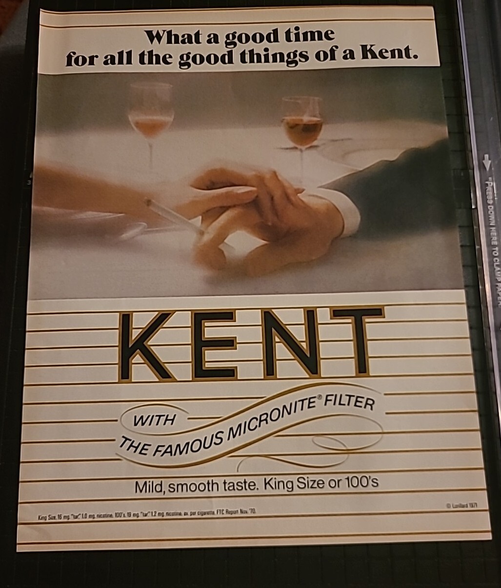 Kent Filter Cigarettes Print Ad Advertisement 1971 10x13