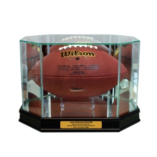 New John Riggins Washington Redskins Glass and Mirror Football Display Case UV