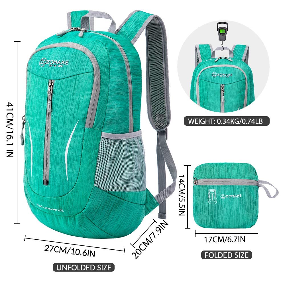 25L Ultra Lightweight Packable Backpack, Foldable Hiking Backpacks Water Resi...