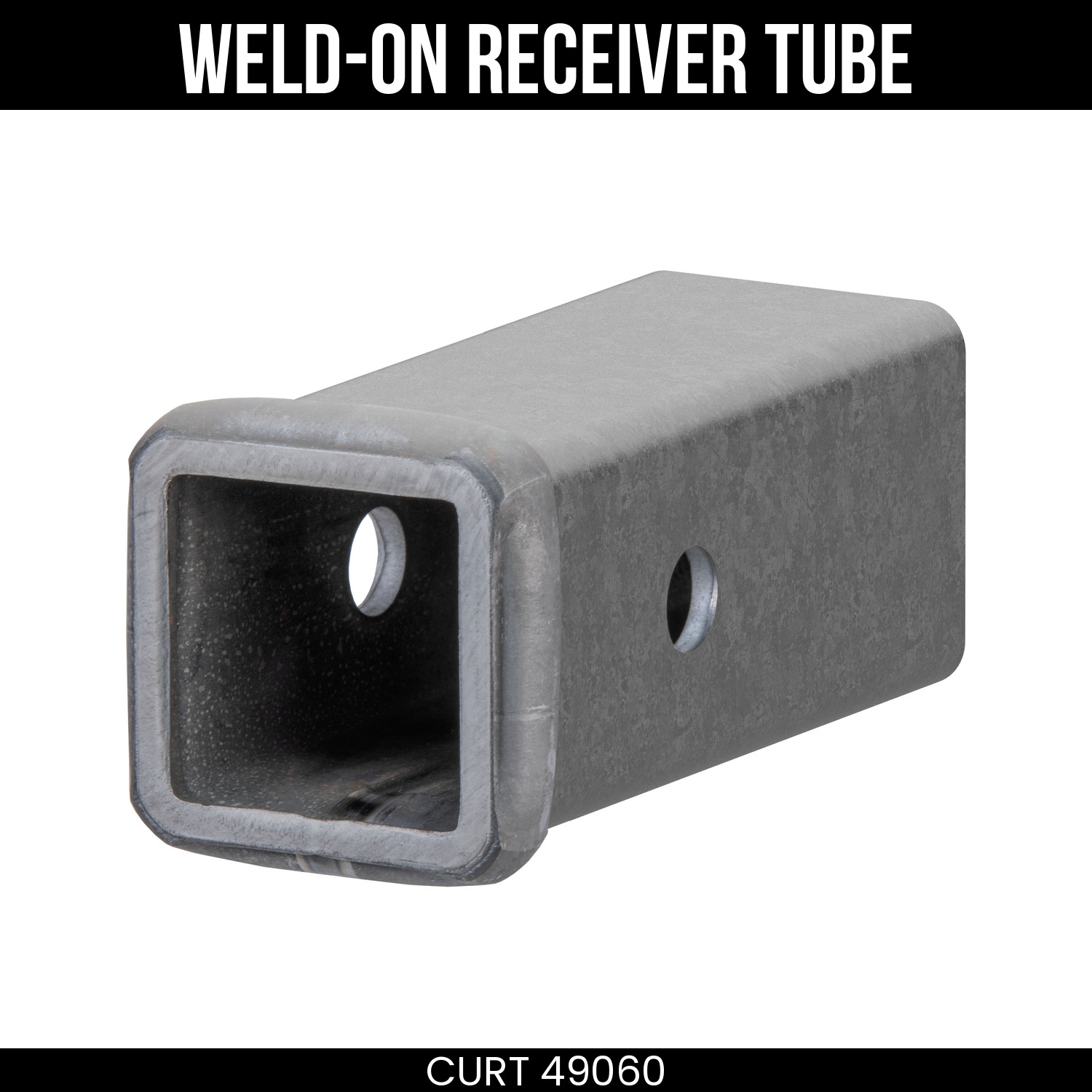 CURT Receiver Tube Weld-On 2x6 Inch Raw Steel Hitch Fabrication Heavy Duty 49060