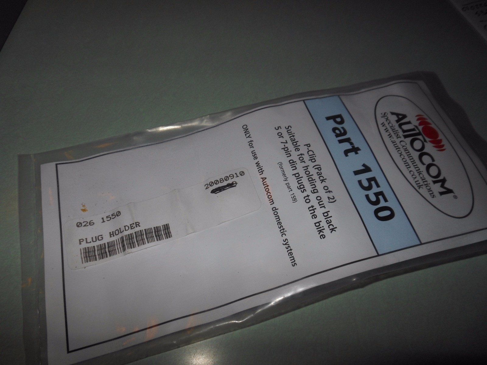 NOS Autocom P-Clip Pack Of 2 For 5 Or 7 Pin Din Plugs To The Bike Part 159/1550