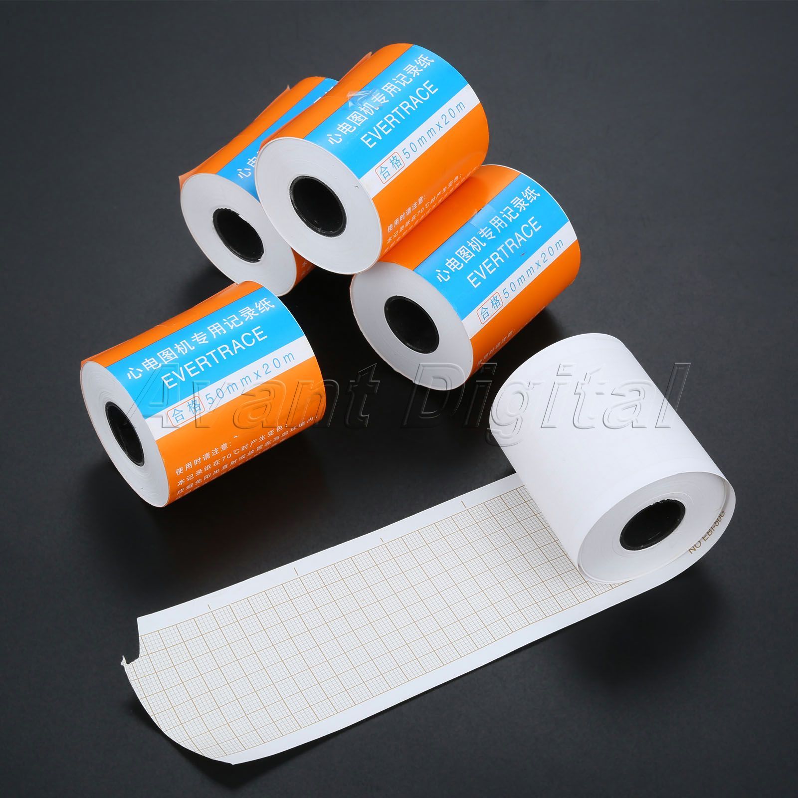 5 Rolls Hospital Clinic Thermal Print Paper Recording ECG EKG Paper 50mm*20Meter