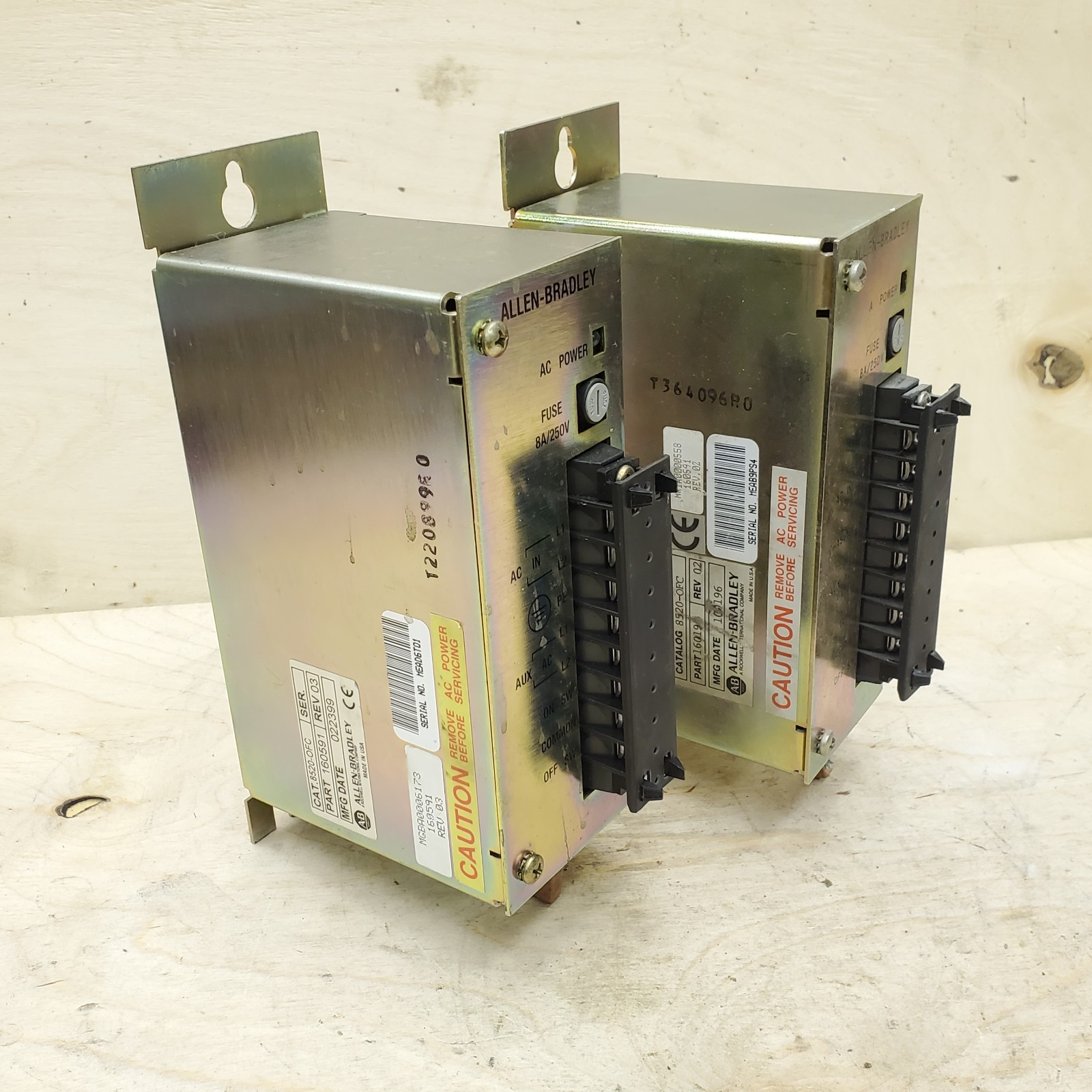 Set of 2 - Allen Bradley 8520-OFC 9/440 On/Off Power Supply Control Assembly