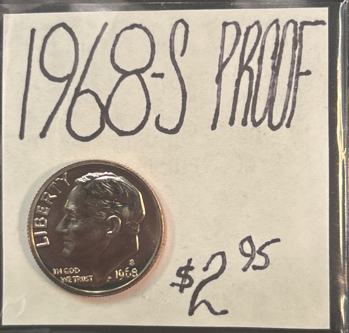 1968-S Roosevelt Dime Proof! ENN Coin