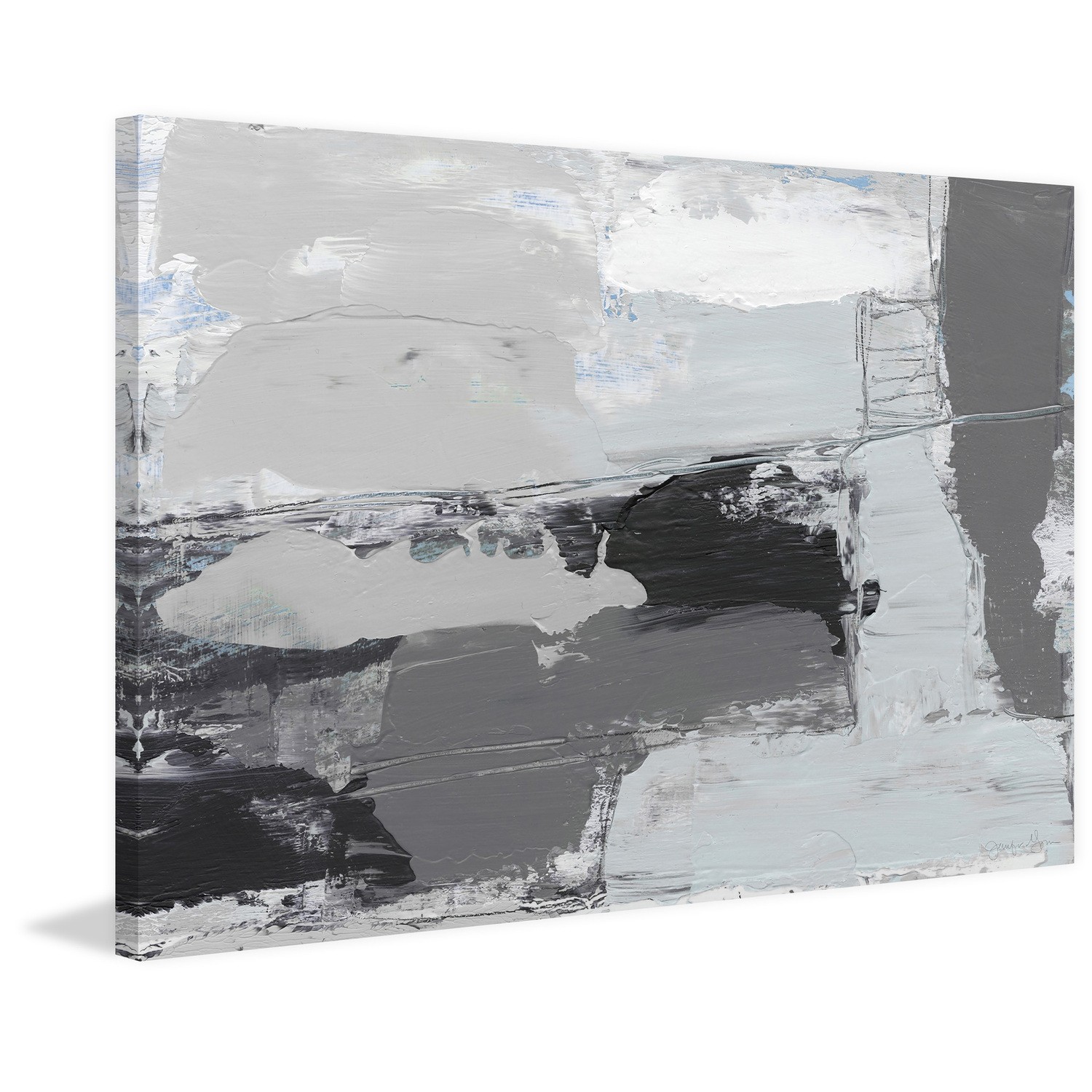 Marmont Hill Grey Horizon Painting Print on Wrapped Canvas 45x30