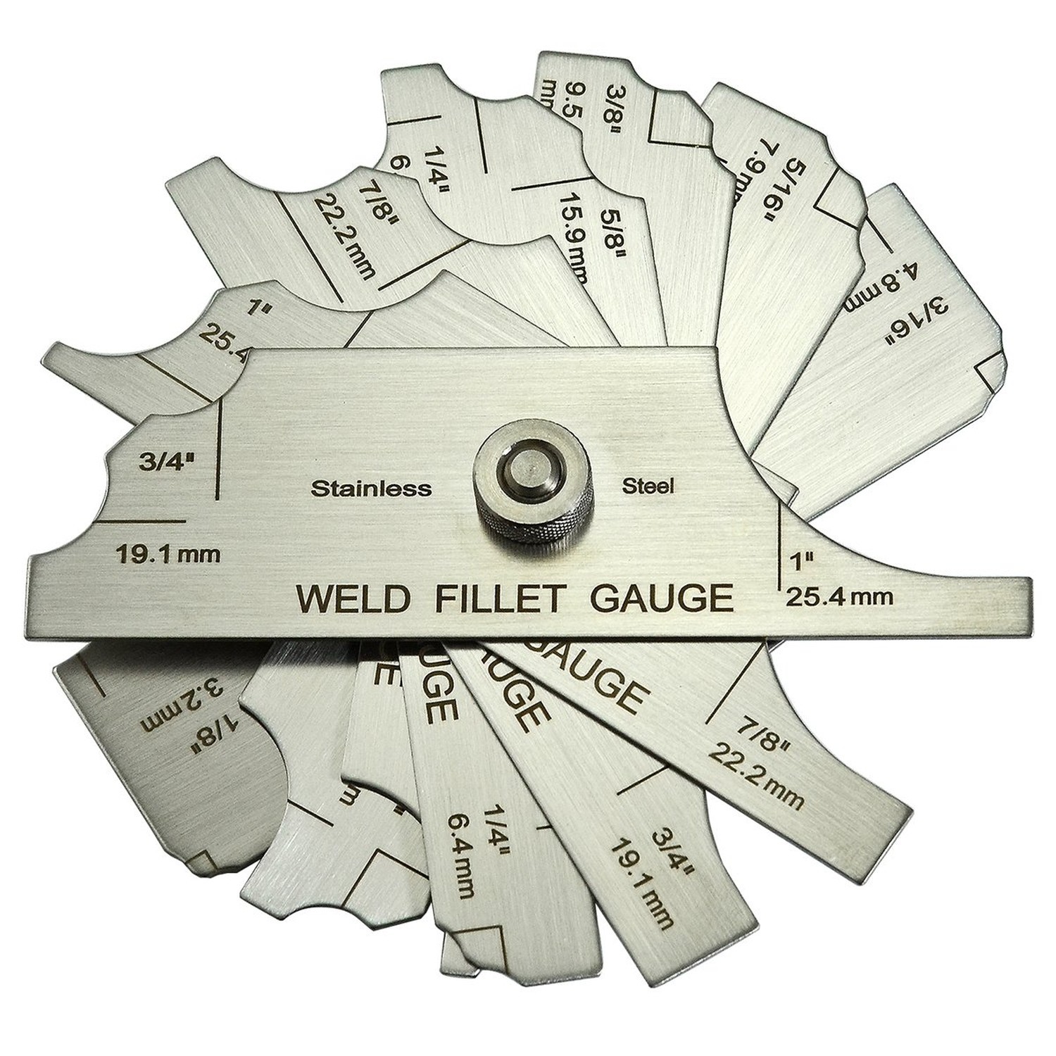 RIVERWELD 7 Piece Fillet Weld Set Gage MG-11 Rl Gauge Depth Gauges Welding In...