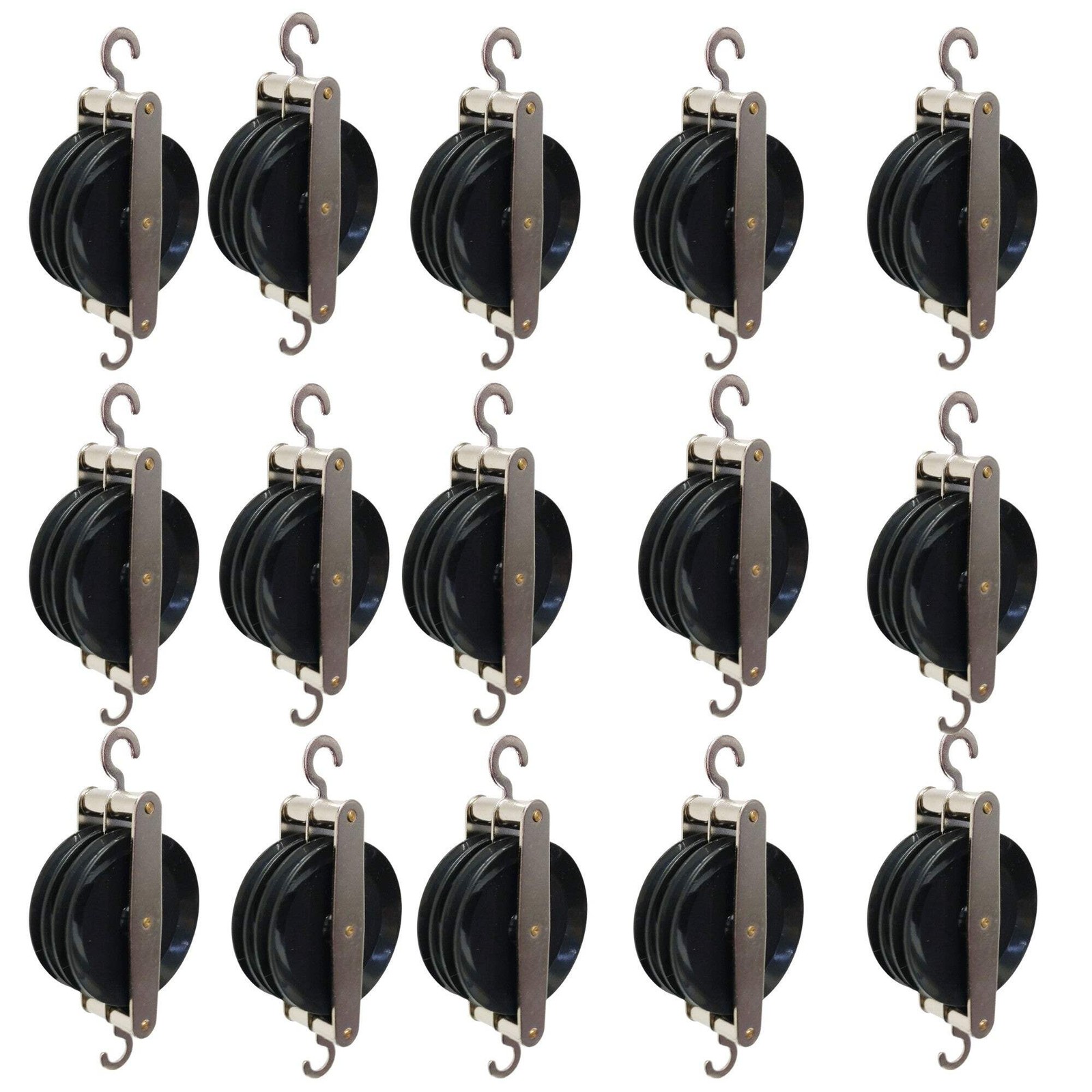 Pulley, Double, Parallel, Plastic with Metal Housing, 50mm, Pack of 15