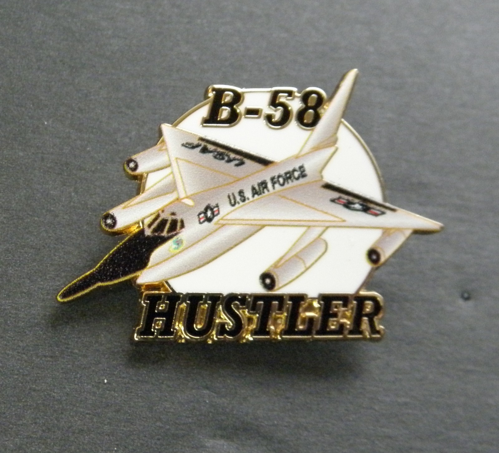 Air Force Aircraft B-58 HUSTLER USAF Lapel Pin 1.3 x 1 inches