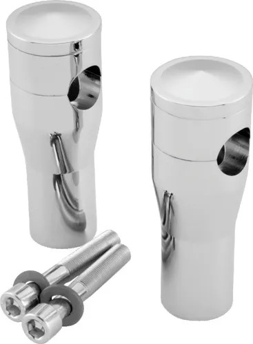 BC Chrome 4 Smooth Handlebar Riser Pair for Harley Super Glide CVO 99-00