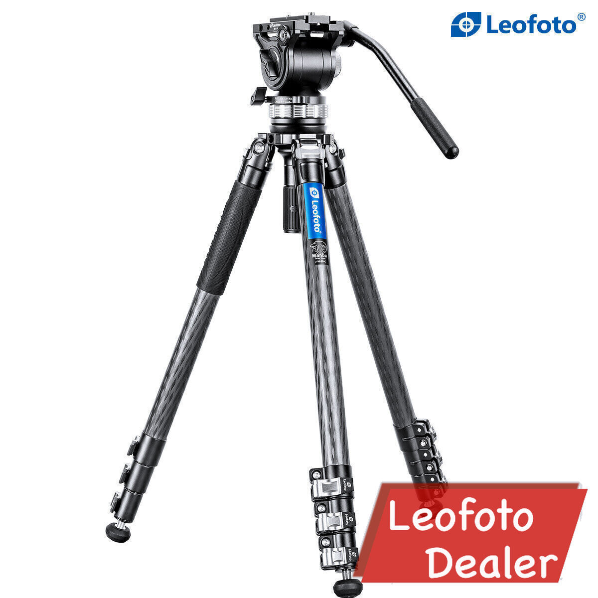 Leofoto Video Tripod Kit LVM-324C+BV-15 Carbon Fiber with 75mm Video Bowl