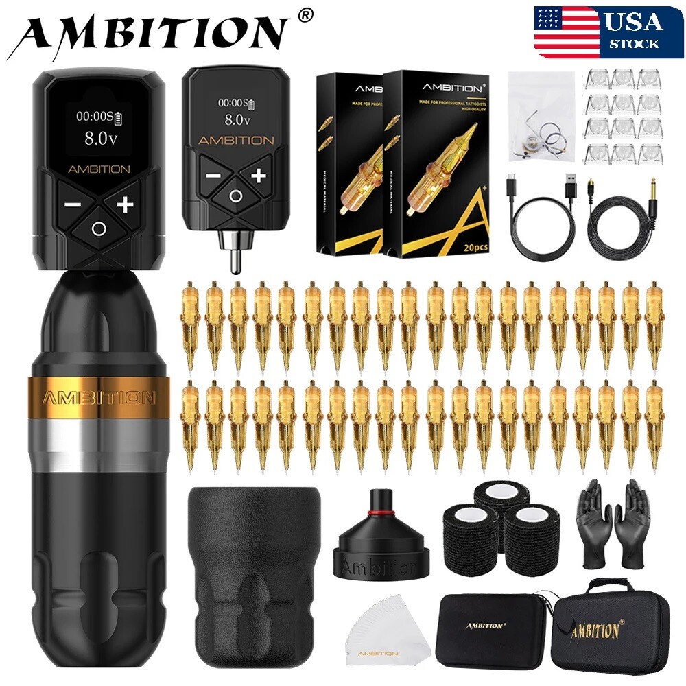 Ambition Shura Kit 2024 Double Bearing Rotary Tattoo Machine Pen RCA Stroke