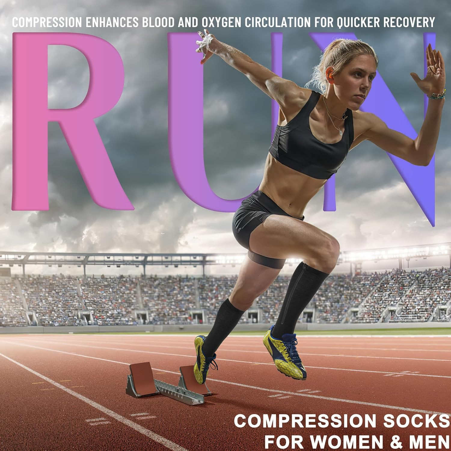 Zipper Compression Socks - 2 Pairs Open Toe Compression Stockings for Men Women