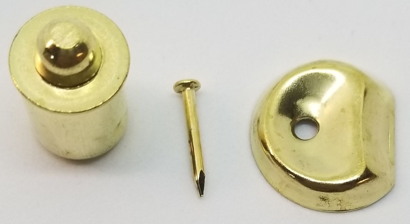 Brass Plated Bullet Catch 1/4" Diameter ball cabinet spring button door small